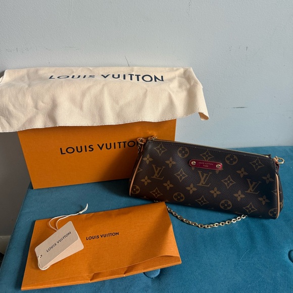 Louis Vuitton Monogram Clutch with Gold Chain - Picture 1 of 12